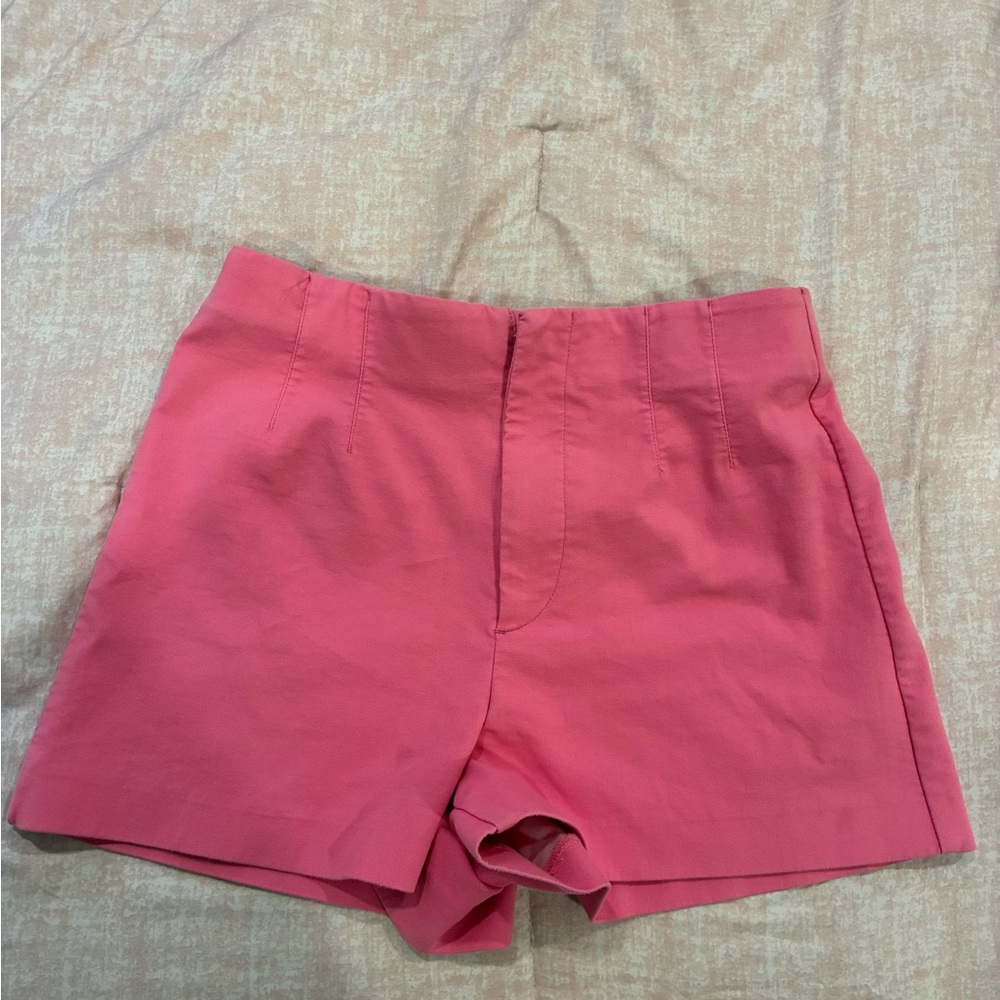 Zara High Waist Pink Women's Shorts
